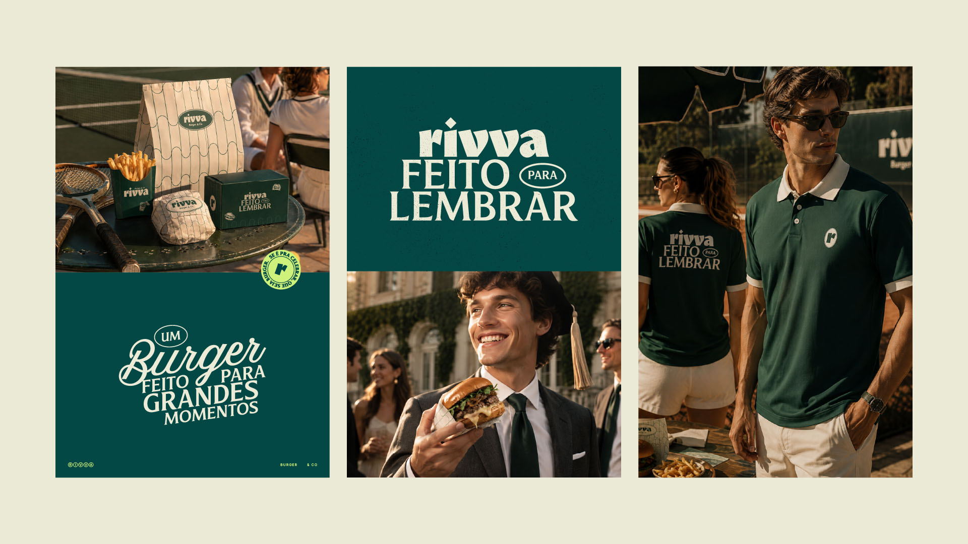 Grade de peças da campanha: embalagens, lettering e uniformes